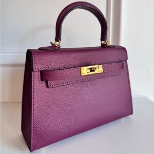 19CM Classic Epsom Leather Top Handle Mini Bag - Boysenberry